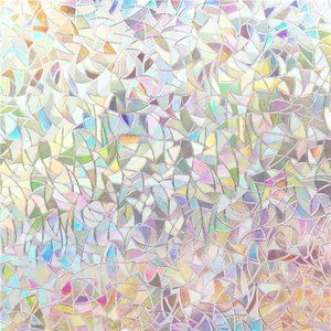 Window Privacy Film Static Clings Vinyl 3D Decals, Stickers Rainbow Film